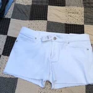 Loft white denim shorts